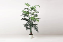 Tradala 5’ Lush Artificial Tree Large Palm 150cm / 5ft Tall with Dense Leaves in a White Pot - For Home Living Room Indoors